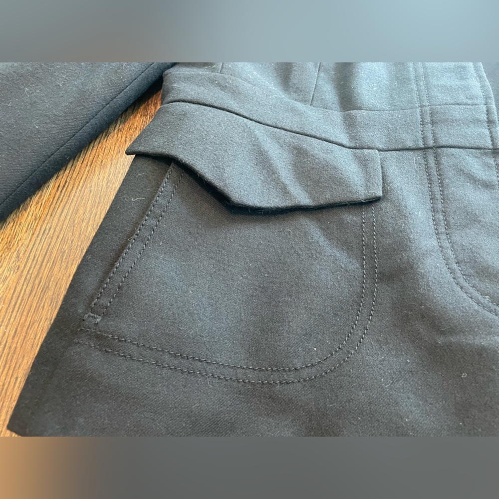 Banana Republic Wool Black Military Style Suit Coat - Size 12 - Picture 10 of 11